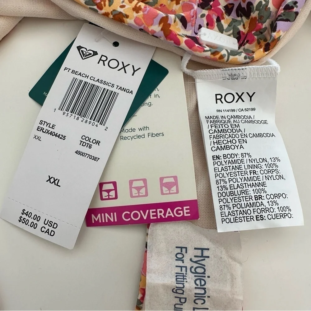Roxy Floral Bikini Triangle Top and Ultracheeky Bottom - Picture 9 of 9